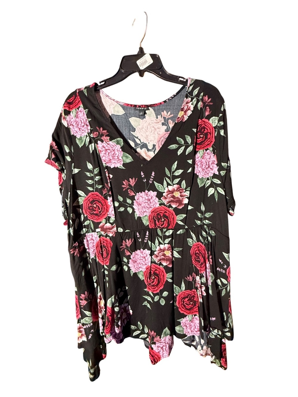 Torrid Handkerchief Babydoll in Black Floral 3X